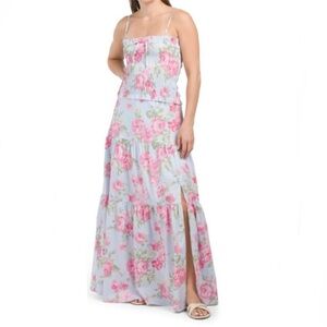 Wayf floral maxi skirt set